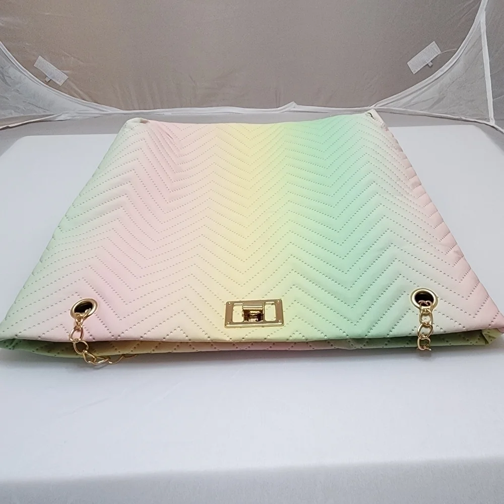 Small Rainbow Quilted Tote